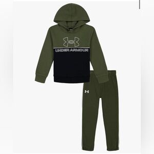 🟢🟢Under Armour Kids Olive and Black Hoodie Set